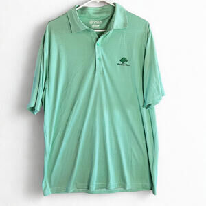 PGA Tour Polo Shirt Mens Size Large Green Golf Summer Casual Houston Oaks